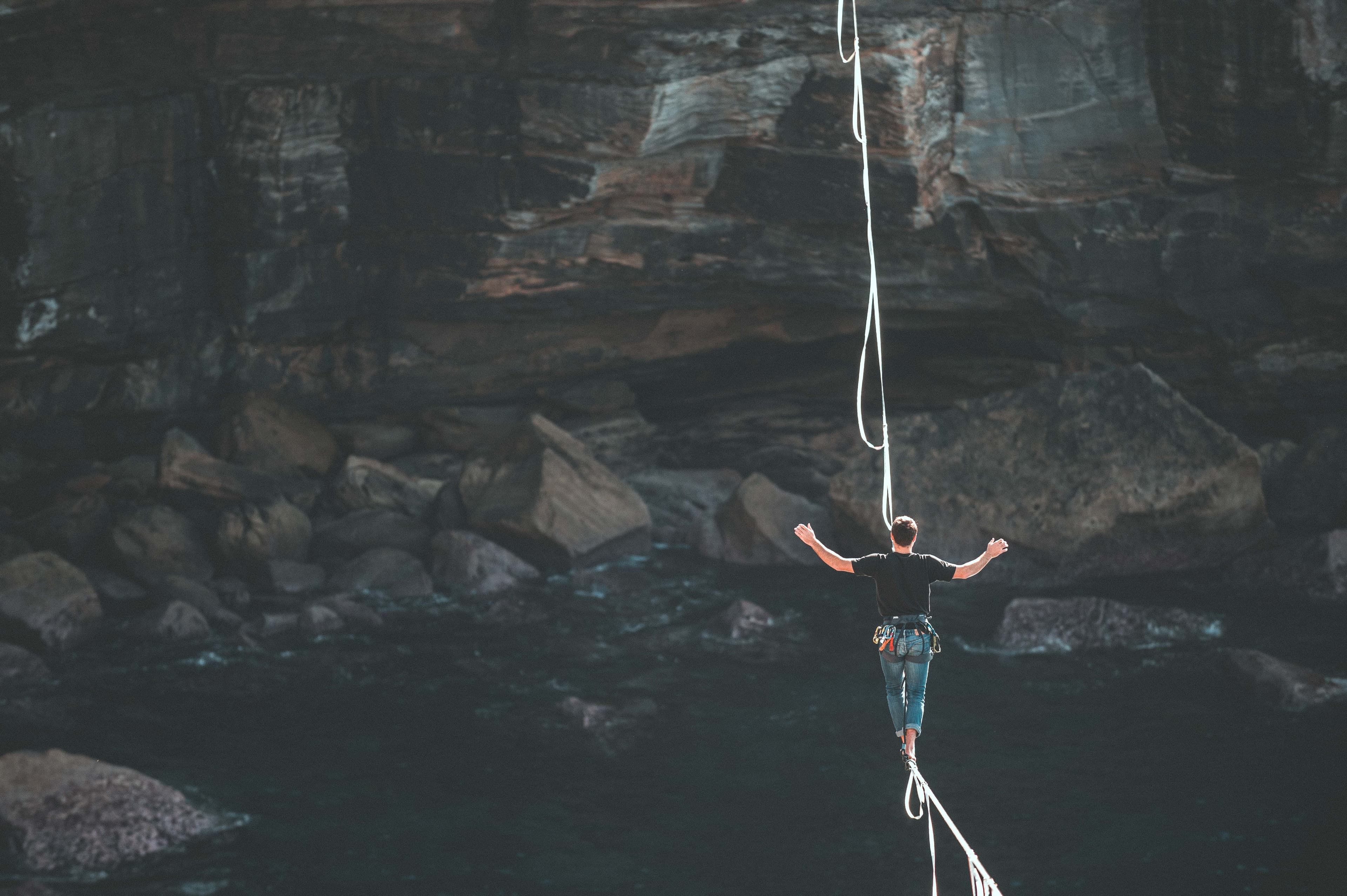 Person on a tight rope